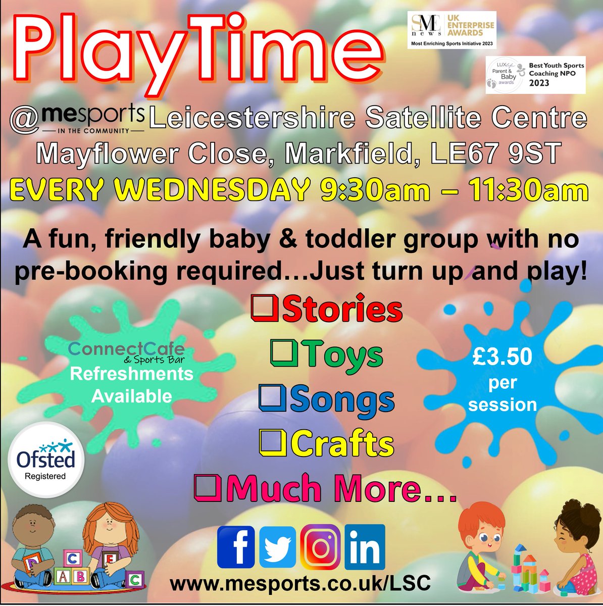 👶PLAYTIME IN MARKFIELD🎲

Join our baby and toddler group every Wednesday 9.30-11.30! 😁

#stayandplay #toddlers #markfield #mesports