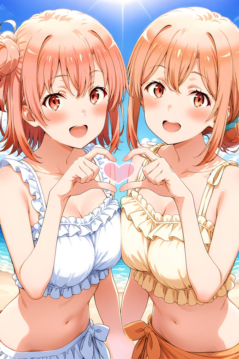 ichiInori's tweet image. ちちぷいで親と子を生成してみた
クリスマスビキニにするの忘れてた…