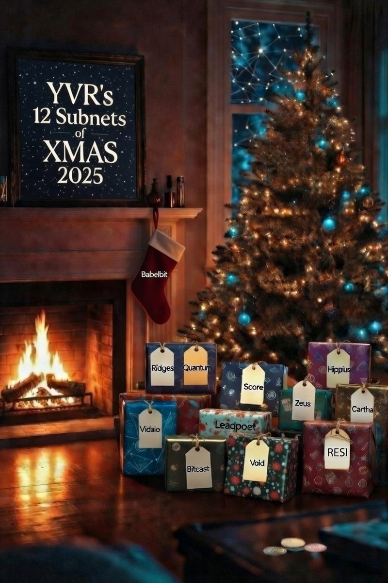 YVR_Trader's tweet image. 🎄 YVR's 12 $TAO Subnets of XMAS 2025 🎄

From language translation to SOTA coding agents — here’s my 12 Bittensor subnets picks with massive potential heading into 2026.  The 12 Subnets are intentionally ordered from most speculative to least risky, starting with early‑stage,…