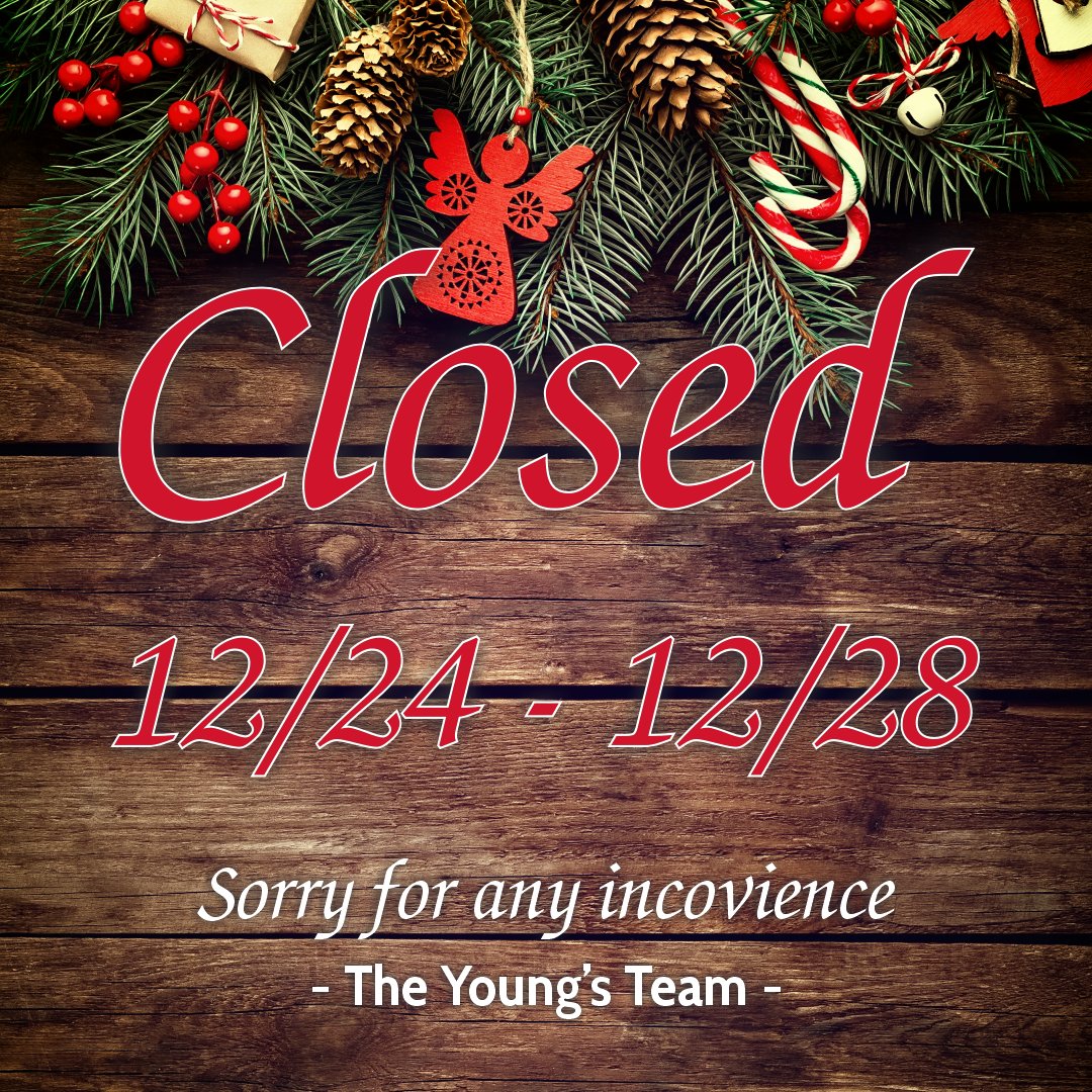ATTENTION: Both stores will be closed 12/24 - 12/28 to give our team some well-deserved time off.
Wishing everyone a safe and happy holiday.