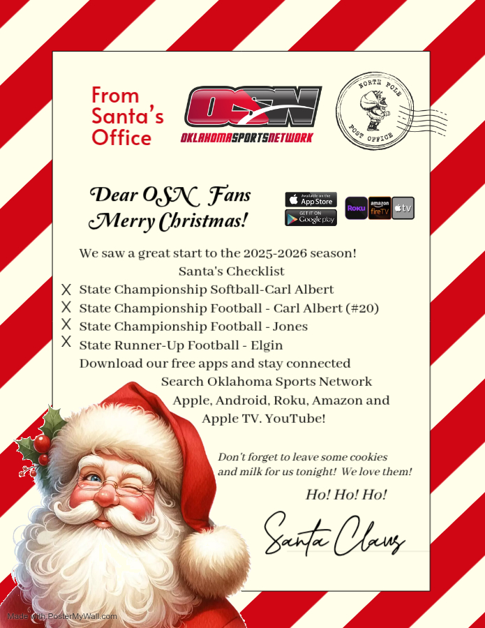 Santa came early for many of our teams! Thanks to our 13 great schools on the network. OKSportsNet.com