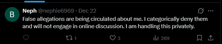 miaumiaupiao's tweet image. why do you think nephren is handling this "privately"....
he has 0 proof to debunk these "false allegations". if you choose to support this person blindlessly even after all this proof you are no better than him.