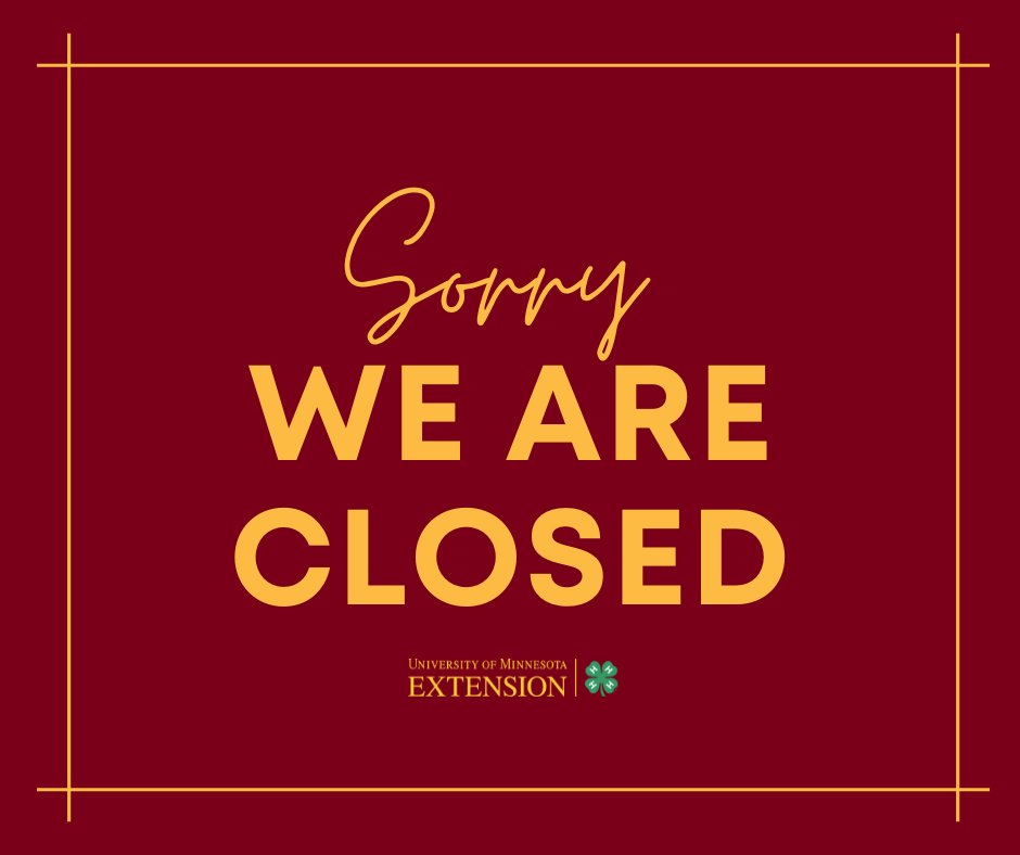 IsantiCounty4H's tweet photo. Happy Holidays! We are closed Wednesday, December 24 through Thursday, December 25. https://t.co/pswkTgsTGp