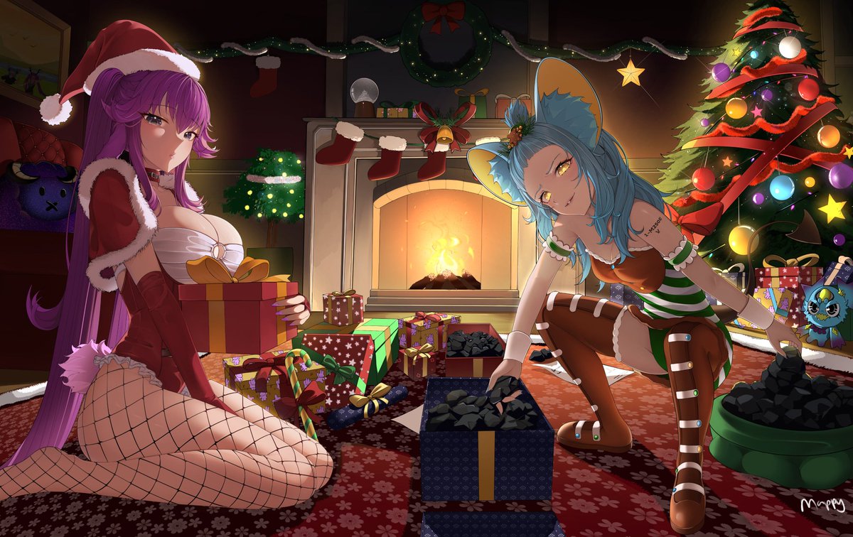 Merry Christmas Eve ! 🎁 
Have you been naughty or nice? OwO

꒰🎨꒱  <a href="/Mappychanillust/">mappy|Baejai</a>  
• #BuntistaArt • #Crilola