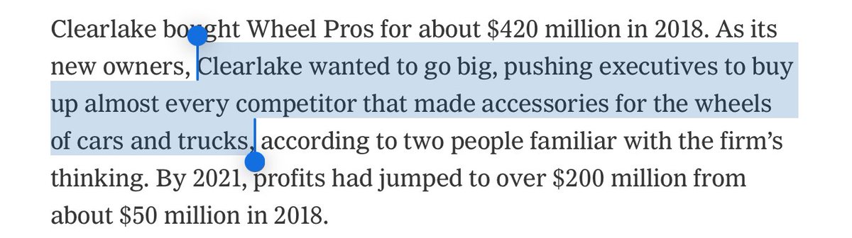 HalSinger's tweet image. The NYT business section looks at the “Rot in Private Equity” from the perspective of investors. Would be nice to feature a parallel story about the rot from the perspective of consumers. In telling the story of how investors lost money on Wheel Pros, the author reveals that…