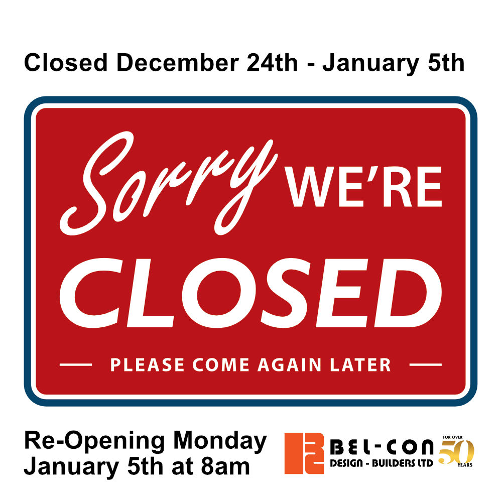 Happy Holidays! 🎄🎁 Our office closes at noon today so the team can enjoy some well deserved time off. Field construction will carry on, and you can still reach us through regular email and we’ll reply ASAP. We return on Mon., Jan. 5 at 8am.