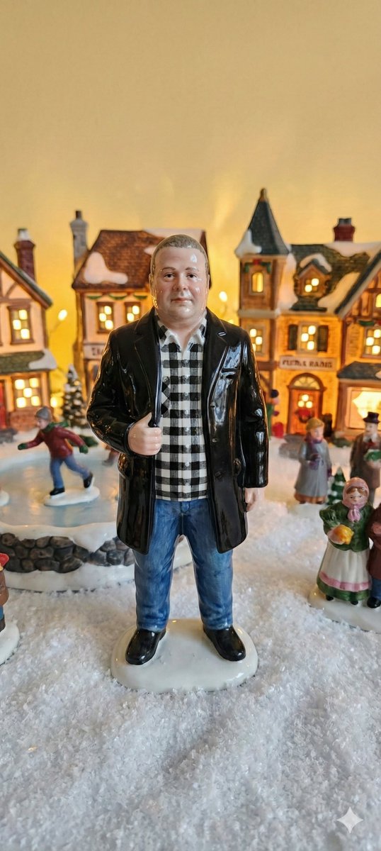 netman007's tweet photo. Both images AI generated, what I would look like if I was the Grinch and what I would look like, if I was a statue in a crib / Christmas Village. #christmas #theme #ai https://t.co/9f8jpLY6jw