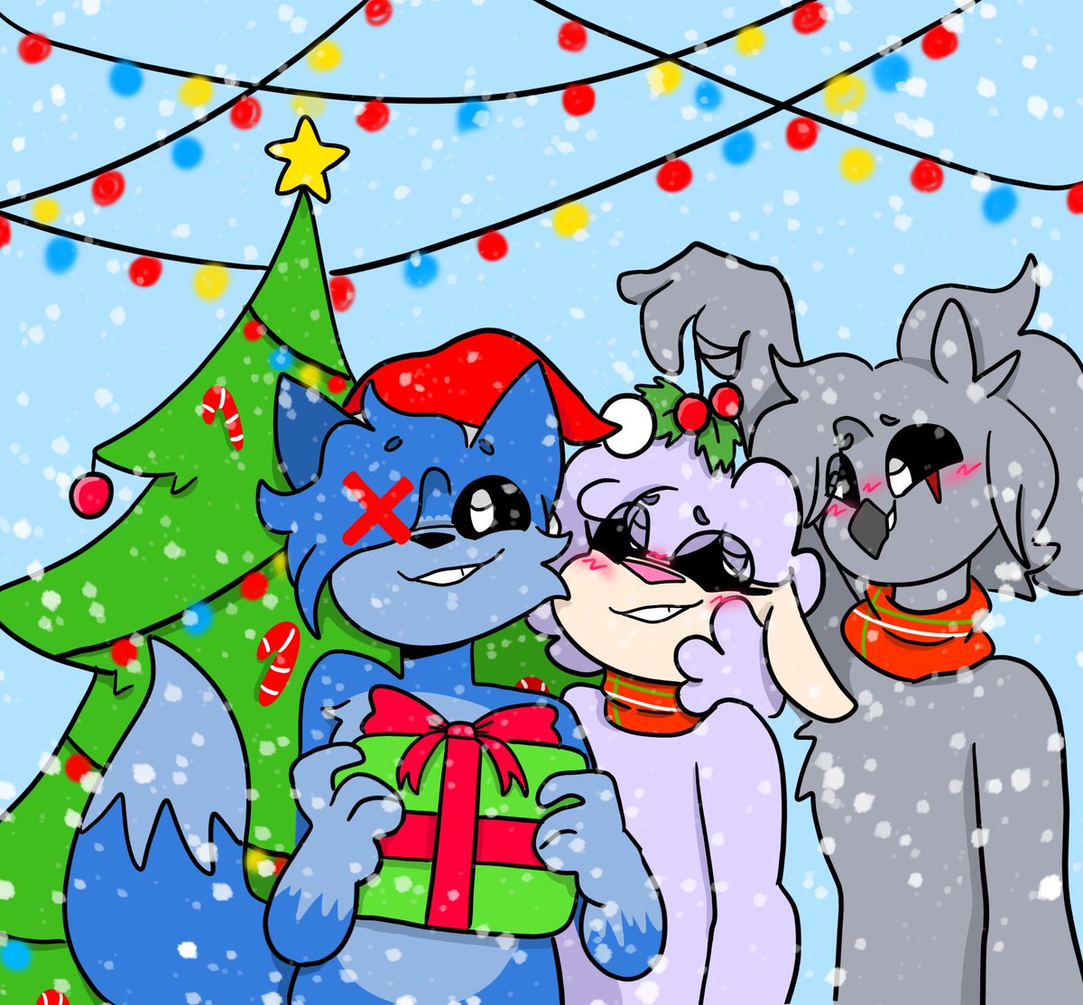 Feliz navidad y prospero año nuevo a todos, espero que tengan un muy buen fin de año y sus deseos se vuelvan realidad, hice este dibujo con los 2 chicos más maravillosos y especiales para mi, gracias por hacer mi 2025 un gran año, gracias a los que me apoyan♡ <a href="/JackyWolf_1666/">🎨🫐✖️Wolfy✖️🫐🎨</a>