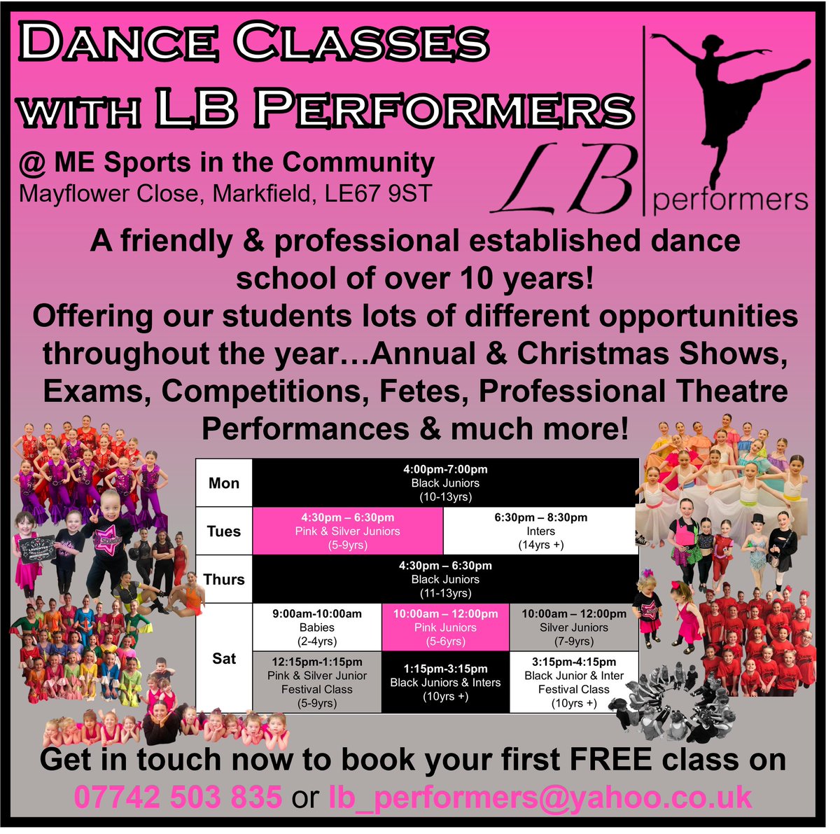 💃🏼🕺🏼L-B Performers at Markfield!!💃🏼🕺🏼

Various dance classes for children from 18months throughout the week✨

#dance #dancing #fun #classes #children #timetable #MESportsCIC