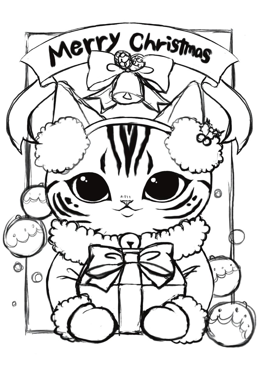 ラフだけ描いて間に合わない事を悟り
chatGPTに試しに清書して貰ったら
すっごくいい感じにしてくれた。
あと写真でもクリスマス画像作って貰った。
…が…自分の絵じゃなくなってしまって
なんか悔しいのでまた自分でちゃんと
清書版描こう…来年用かな…。