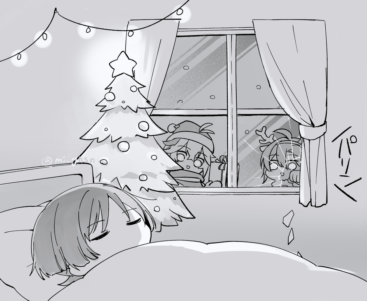 mi_gnsn's tweet image. 友に送ったメリクリ絵