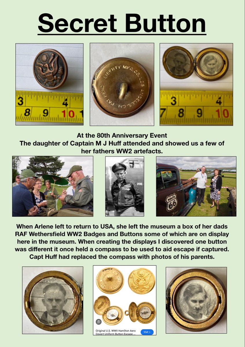 Ross3330's tweet photo. @DrHelenFry @mi_intel A USAAF WW2 secret button, the enigma we will never know is if Meredith replaced the compass with photos of his parents that he would have with him should have ended up as a POW, had he decided not to escape and possibly be executed ? Or did he have another escape compass. https://t.co/U4narUrfEa