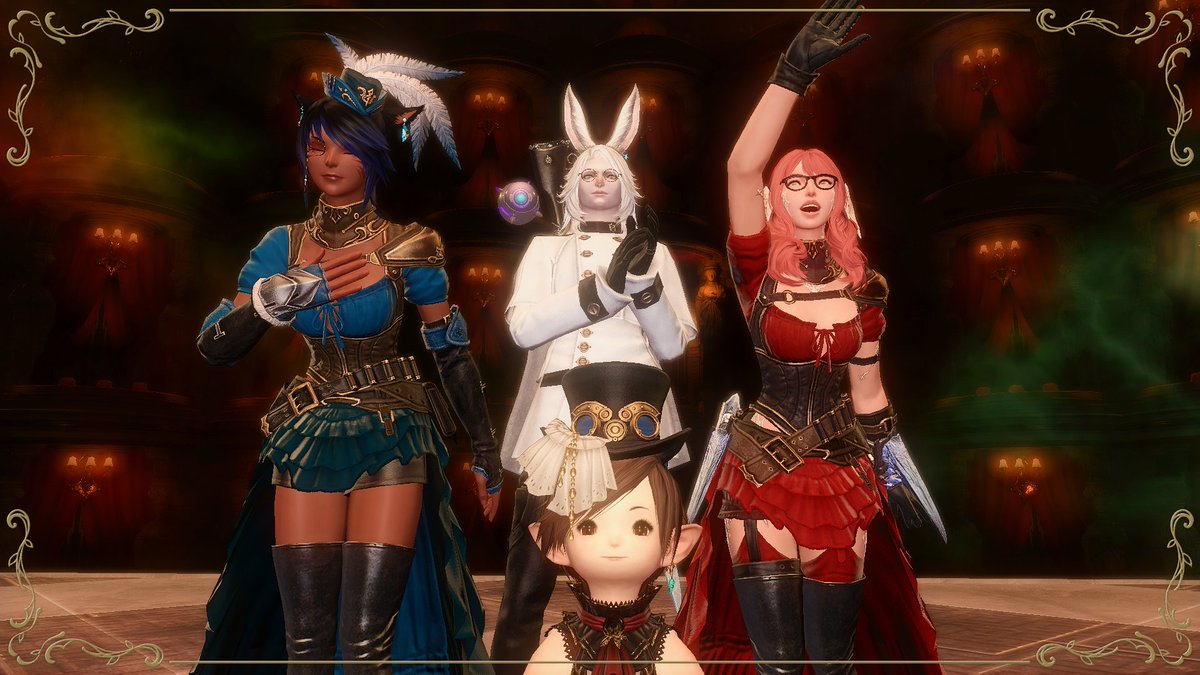 teokunkunkun's tweet photo. dressing up with friends in the new arcadion raids #ffxiv #gpose https://t.co/bcpaY0LgK4