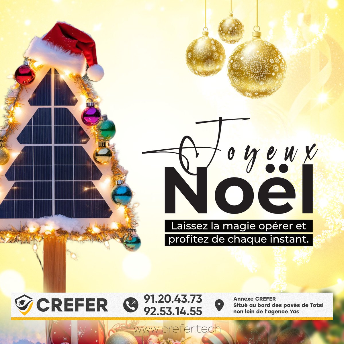 Joyeux Noël à tous !
Laissez la magie opérer et profitez de chaque instant.

#CREFER
#FormationTechnique
#Noël