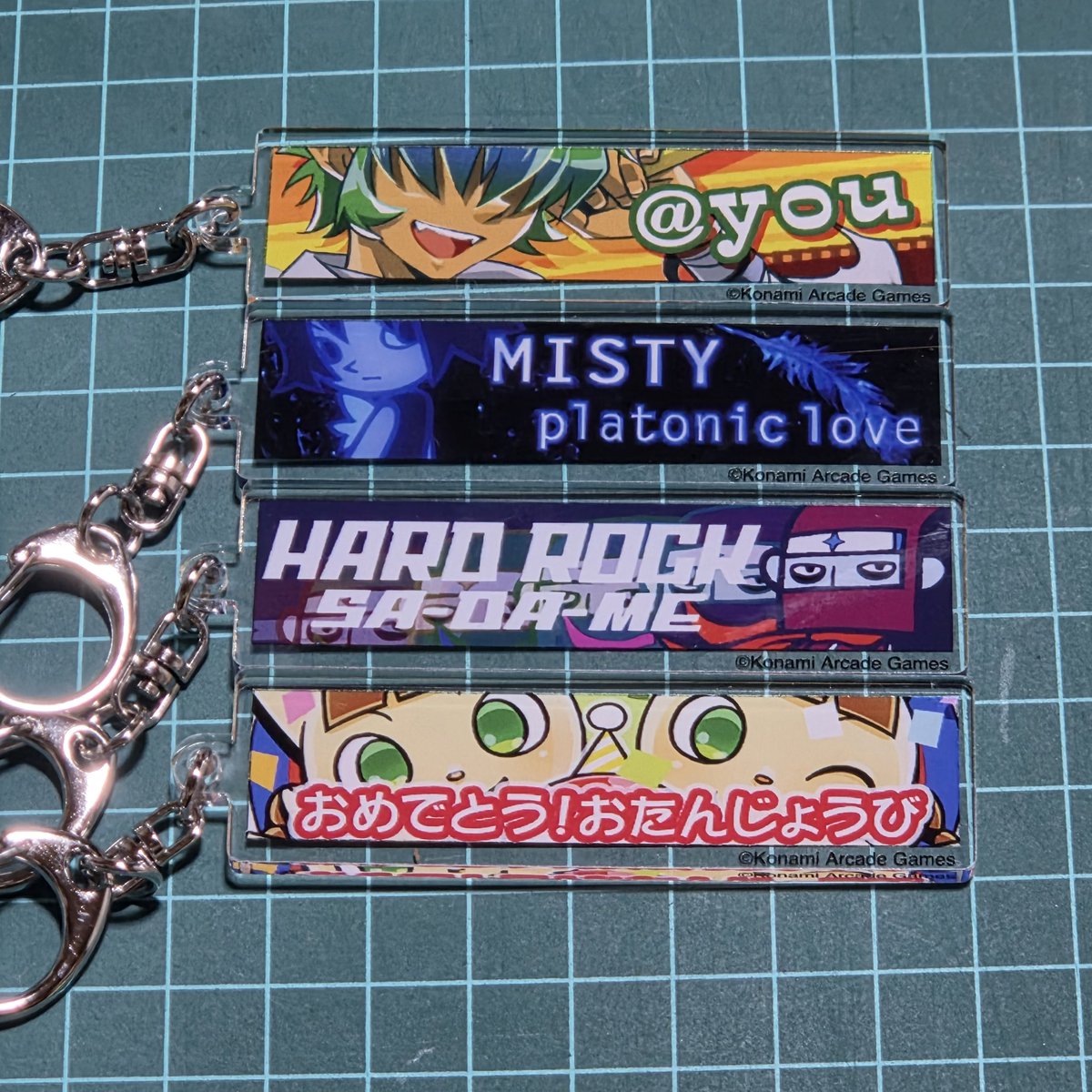 ポップンミュージック 曲バナー アクリルキーホルダー　ナカジ　メガネロック ポップンミュージック 曲バナー アクリルキーホルダー ナカジ メガネ