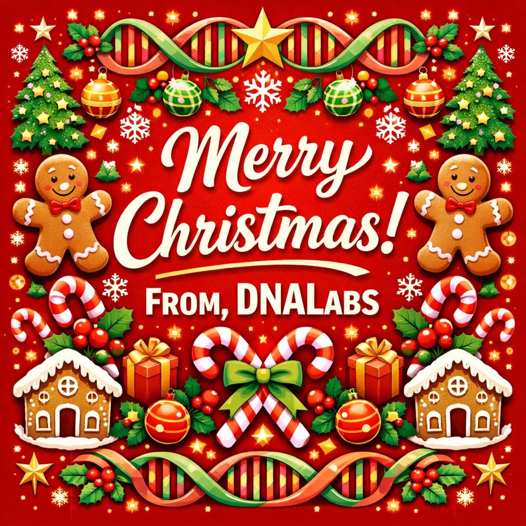 On behalf of everyone at DNALabs, we wish all those celebrating a very Merry Christmas. 🎄✨

May this season bring you good health, happiness, and special memories with your loved ones.

#DNALabs #HolidaySeason #MerryChristmas #Christmas2025 #HappyHolidays