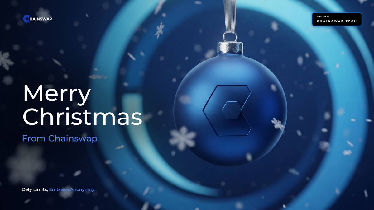 Merry Christmas from ChainSwap🎄 

Thank you to our community, users, and partners for your continued support this year. Big things are ahead.

Enjoy the holidays, take time to recharge, and we’ll see you very soon!

- ChainSwap Team