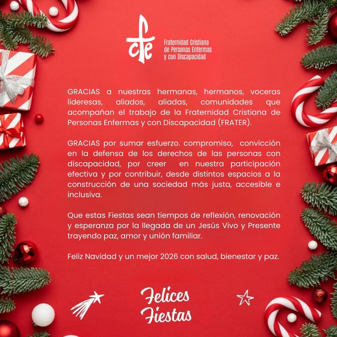 En estas fiestas, agradecemos a hermanas, hermanos, voceras, lideresas, comunidades, aliadas y aliados que acompañaron nuestro trabajo durante este año.
Que esta Navidad traiga reflexión y esperanza, y que el 2026 nos encuentre caminando juntas y juntos.