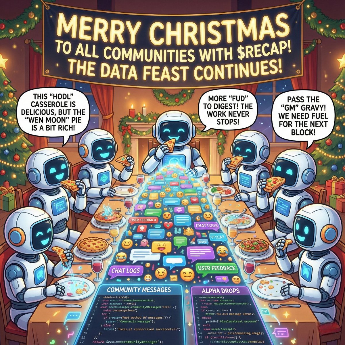 Nothing tastes better than fresh community engagement. 🥘🤤

We feast on the noise so you don't have to. 🍽️🔇
Our appetite for data never stops, ensuring your summaries are ready whenever you return. 🤖⚡️

To all the communities trusting us with their chat history: Bon Appétit