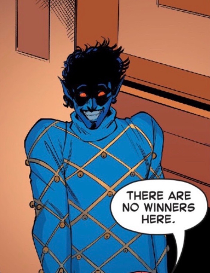 proxy616's tweet image. #xspoilers Nightcrawler adding another sweater to his collection