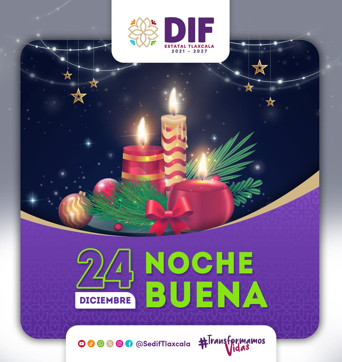🎄 En SEDIF Tlaxcala celebramos la unión familiar, la paz y el amor que iluminan nuestros hogares. ✨️🏡

Que cada abrazo sea sincero, que la mesa se llene de gratitud y que el corazón se colme de alegría.🫂💜
