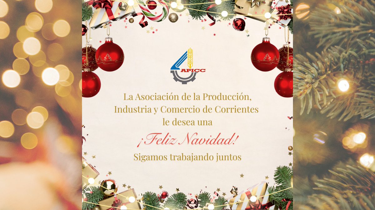 Desde APICC queremos desearte una Muy Feliz Navidad y un Próspero Año Nuevo. Que sea lleno de salud y bendiciones, trabajo y nuevas oportunidades. Esperamos en este 2026 continuar brindando capacitaciones de calidad y apoyando al sector comercial de Corrientes y la región!