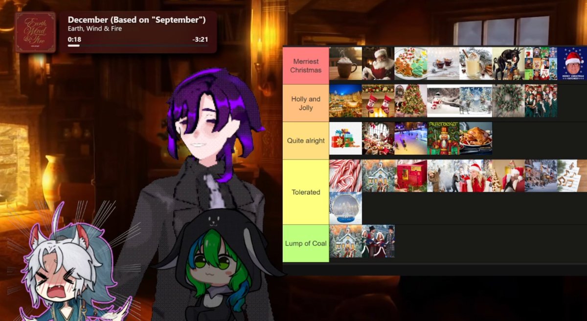 Love the definitive christmas tierlist we did yesterday before games~
Even though it was a scuffy start to our stream (as per usual) I really enjoyed myself and hope you did too~
Have yourself a very merry christmas time ✨🎄✨