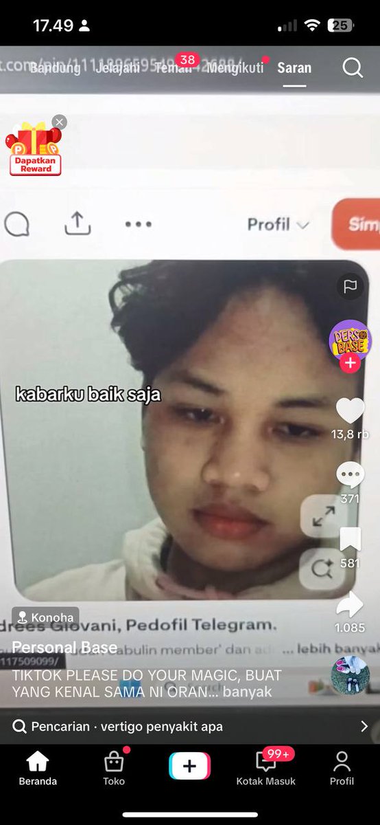indriipputri8's tweet photo. namanya Andreass Giovanni atau dipanggil Vertigo, dia orang problematik di telegram maupun platfrom lainnya, dia udah ngelakuiin pelecehan ke memb sq nya sendiri, Jendral dan sq lainnya di telegram. pel*cehan dan pemer*asan, tolong bantu temukan bagi yang kenal atau melihat dia!! https://t.co/NuYOLQGtSt
