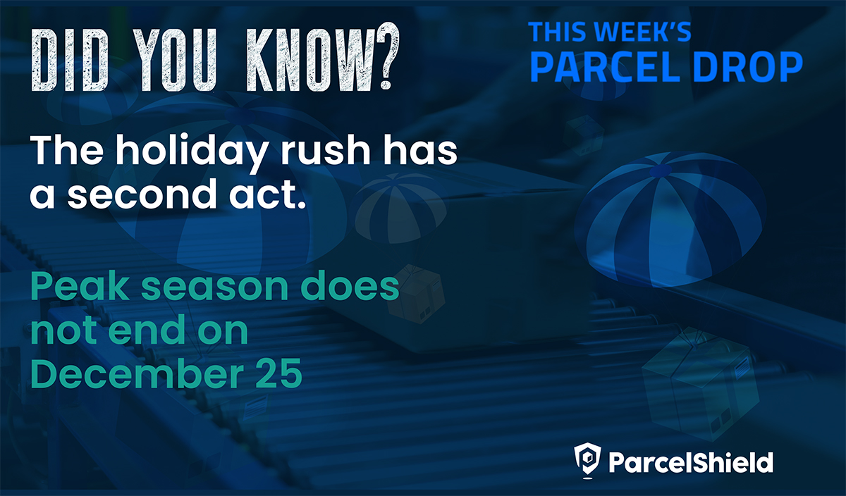 ParcelShield's tweet photo. This week’s Parcel Drop looks beyond December 25.

Did you know January is one of the busiest months for parcel networks as returns flow back through reverse logistics?

More on this coming soon.

#ParcelDrop #ParcelIndustry #ReverseLogistics #HolidayReturns https://t.co/lPjkSm8EUX