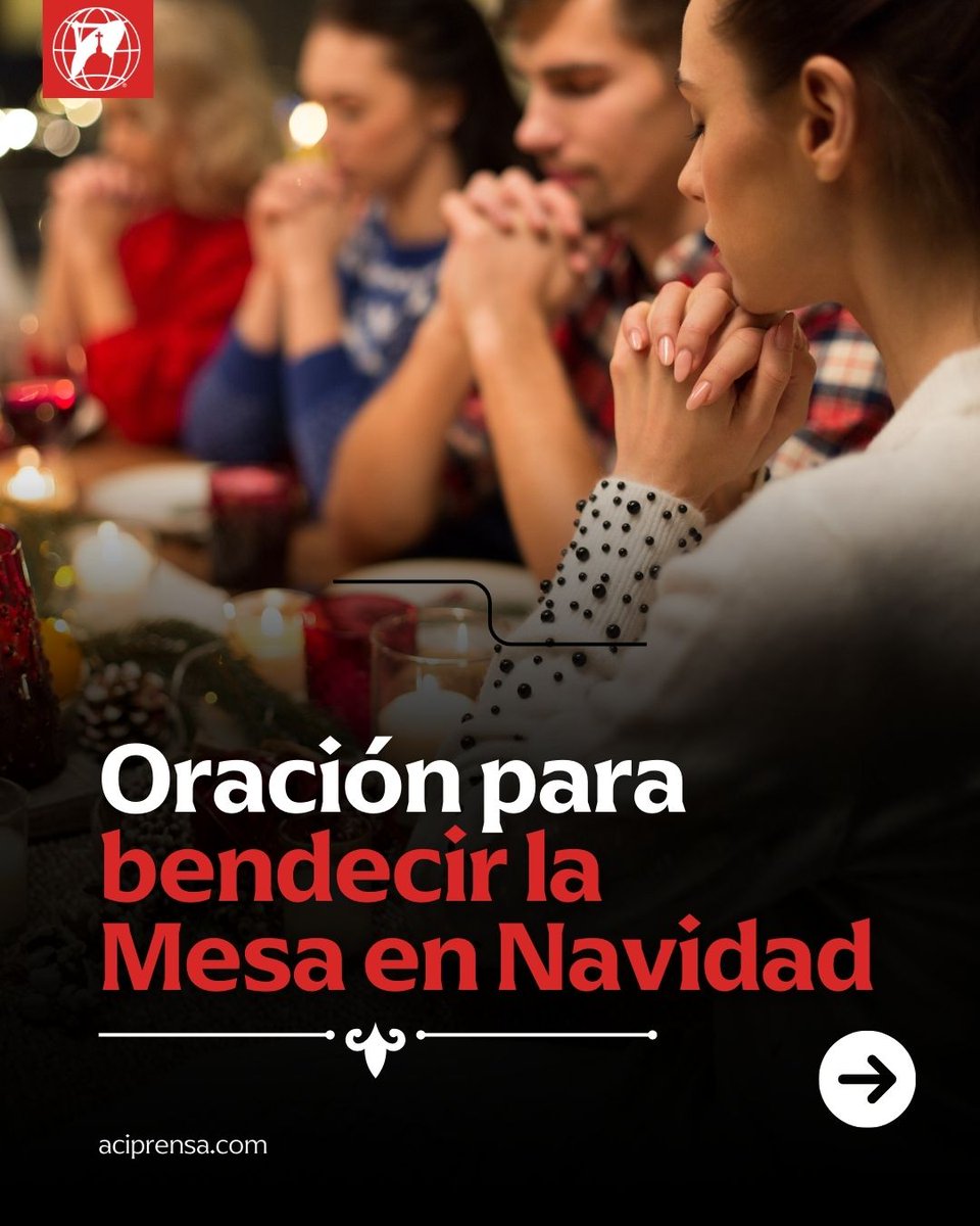 Oración para bendecir la mesa de Nochebuena

En el nombre del Padre, del Hijo y del Espíritu Santo. Amén.

Bendice, Señor, nuestra mesa en esta noche de Luz.
Quienes vamos a cenar celebrándote,
sabemos que la fiesta eres Tú que nos invitas a nacer siempre de nuevo.
Gracias por el