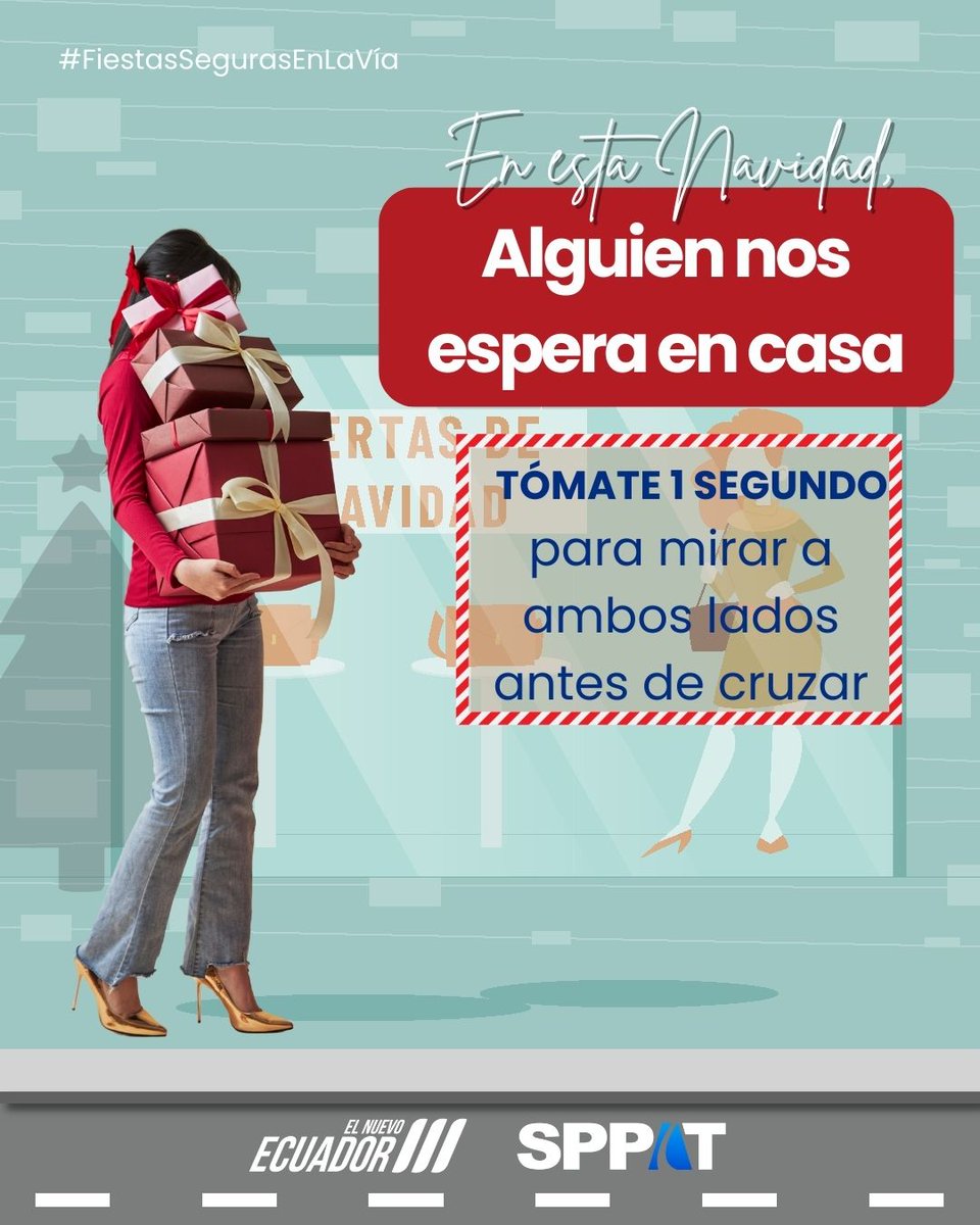 En Navidad vamos con prisa… pero cruza con calma. Mira a ambos lados.

#NavidadSegura #CruzaSeguro #SeguridadVial #CuidarteEsQuererte #LlegaBien