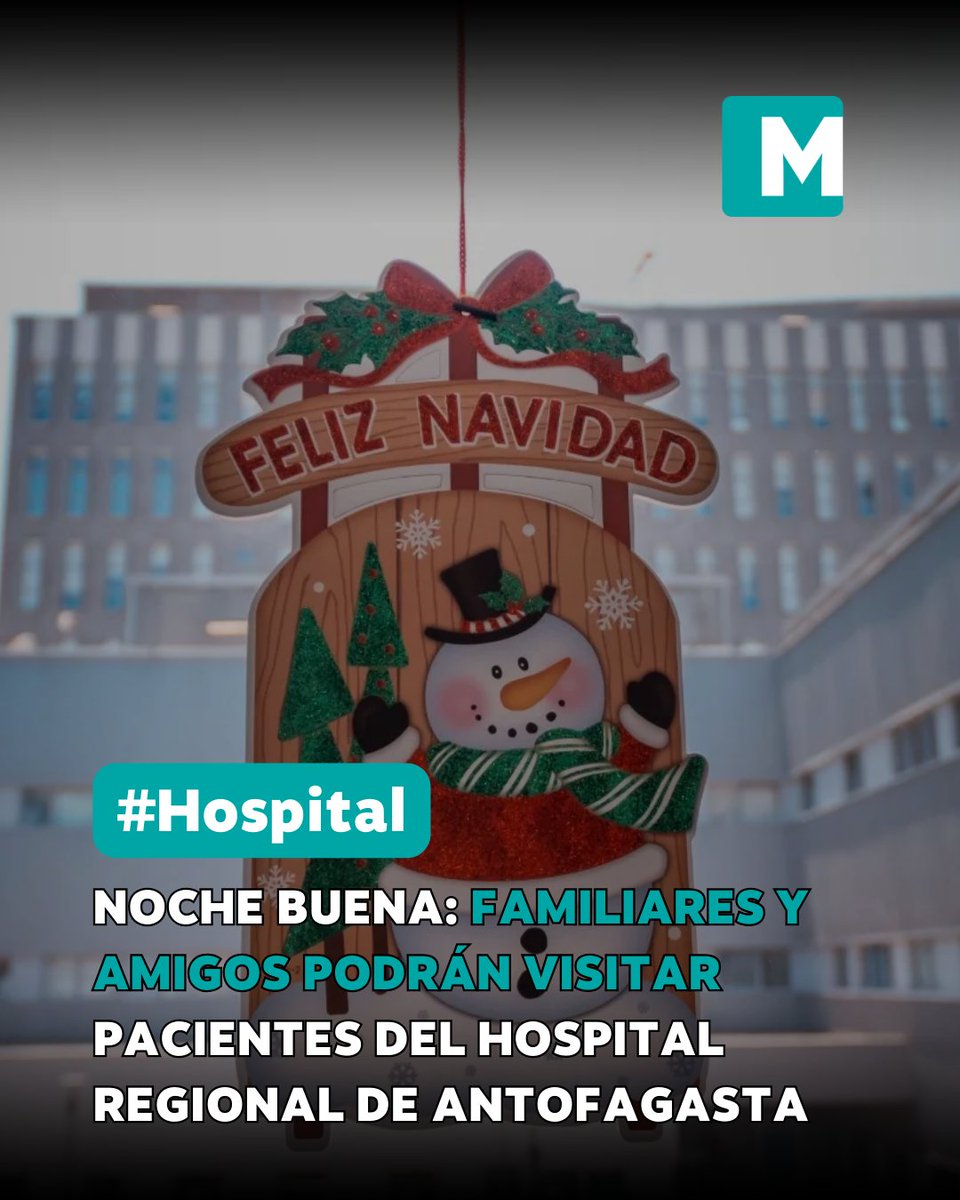 madero_cl's tweet image. 🟢 #Hospital | Noche Buena: Familiares y amigos podrán visitar pacientes del Hospital Regional de Antofagasta
#MaderoInforma #Localidad

madero.cl/noche-buena-fa…