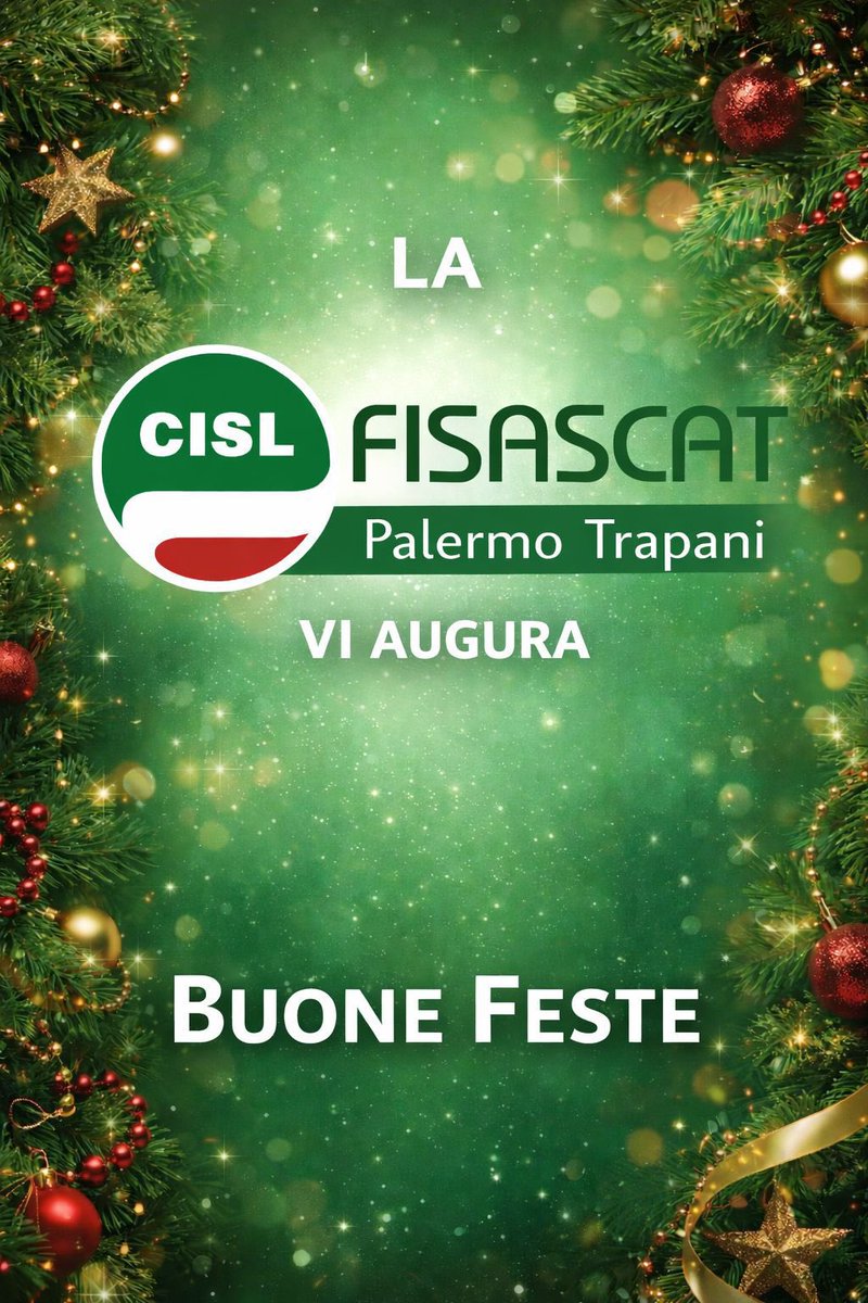 Auguri di #BuonNatale dalla <a href="/fisascatpatp/">Fisascat Cisl Palermo Trapani</a> 🎄