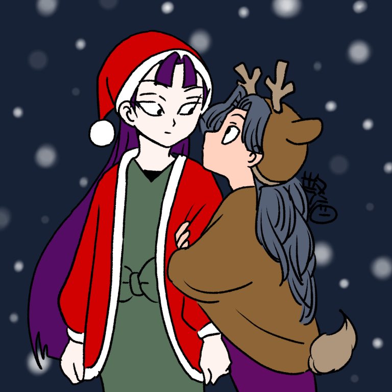 プレゼントはもう配り終えたかな、という先輩に、「僕まだ貰ってないんですけど」と強請るキハチロウ。

クリスマスの綾仙ちゃん🎄