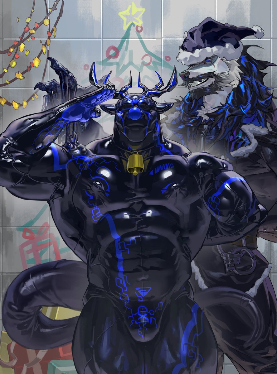 Luke_C419's tweet image. 是@DragonsMint 狱长和他的正义雄畜狱长便器@midnightjackdaw 的圣诞情趣环节！