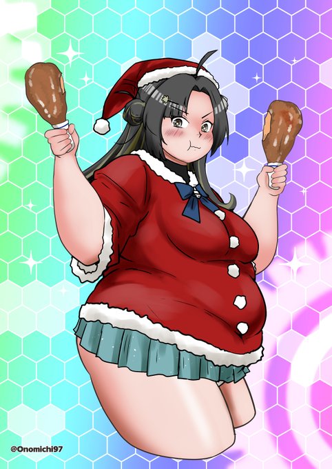クリスマスまきなみさん、今年ウチに来たばかりなので初めてみるけどいい笑顔で食ってますな!ねぇなななみ姉! 