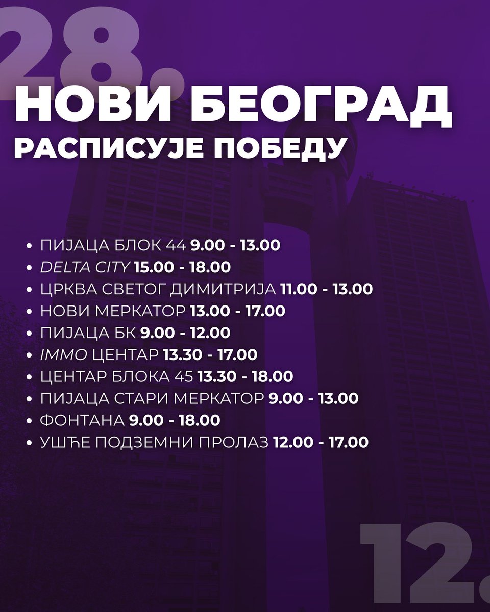 Заједно расписујемо победу. 

📍 Нови Београд

#РаспишиПобеду