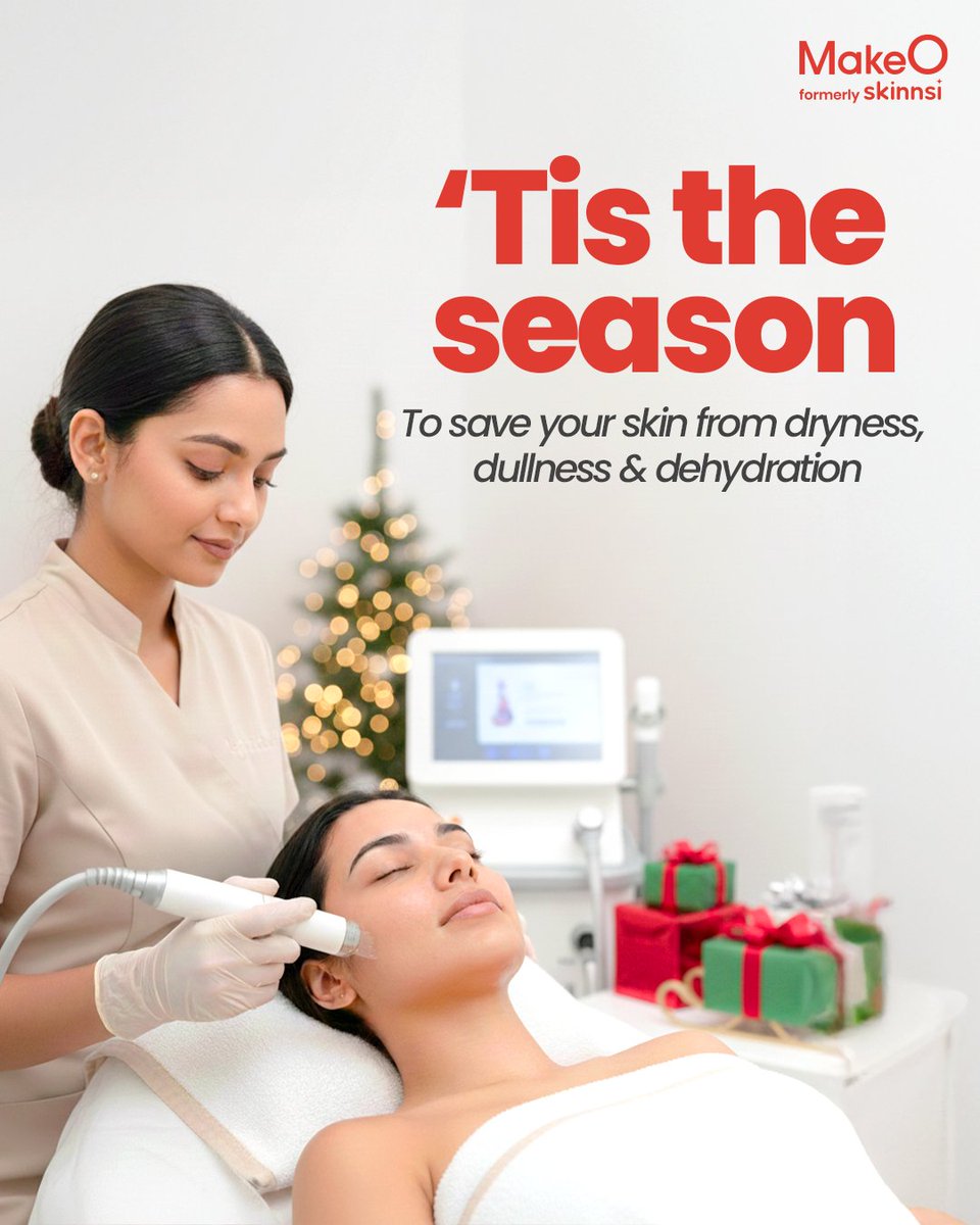 makeO_skin's tweet image. This Christmas, gift your skin what winter takes away.
Book a session today.

#MakeO #MerryChristmas #Christmas2025 #GlowingSkin #MakeOver #Glow #skincare