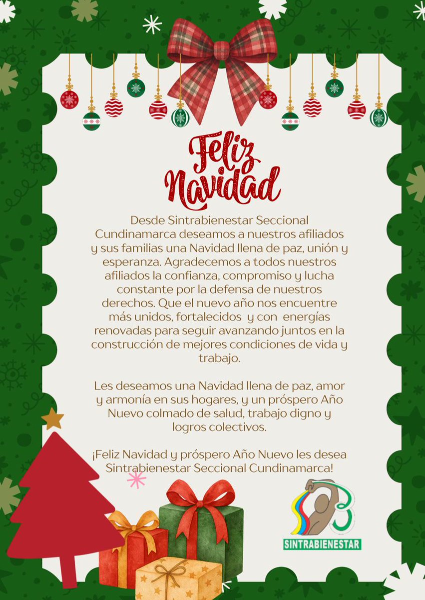 #SINTRABIENESTAR les desea Feliz Navidad y consciencia social