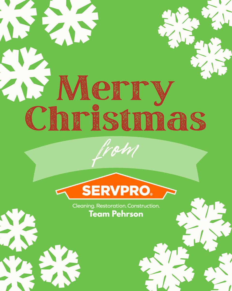 We here at SERVPRO Team Pehrson wish you a safe and Merry Christmas as well as a Happy Holidays. We are still here for 24/7 support for any of your restoration or remediation needs!

Call us at (218) 231-1709