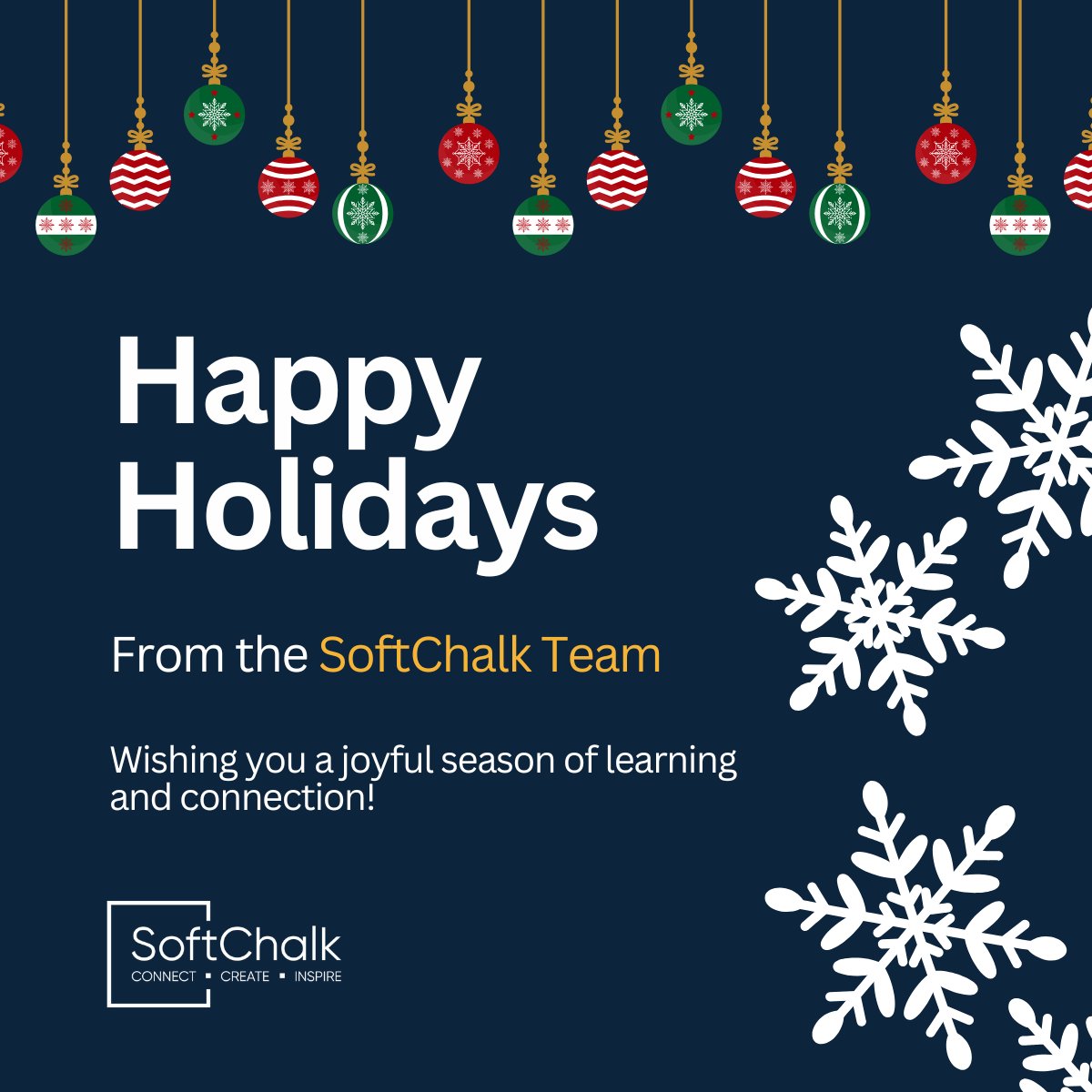 Wishing you a happy, restful holiday season from all of us at SoftChalk. 🎄✨

Thank you for everything you’ve created and shared with your learners this year—here’s to more connection, creativity, and interactive learning in 2026! ✨

#SoftChalk #HappyHolidays