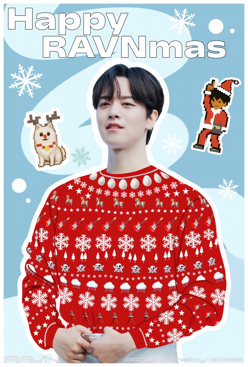 🎄Wishing RAVN and every 🌹 who makes this fandom so special, a warm &amp; happy RAVNmas 🎄❤️🤍💚✨ 

🎁 The insta-only giveaway is ending soon! Enter before 25.12.25 (23:59 KST) 🎁 

#RAVN #レイブン #ROSES