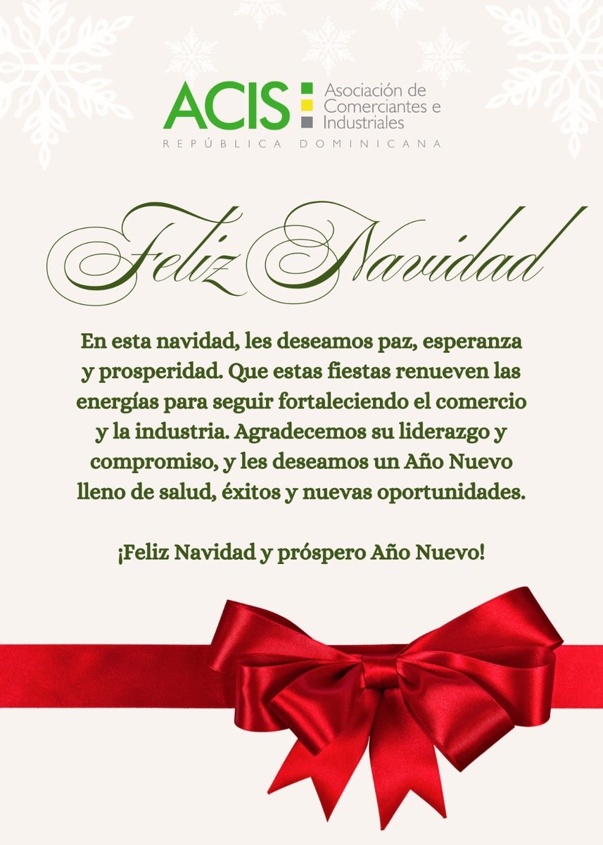 En esta época de unión y reflexión, ACIS desea a sus socios, aliados y aliados una Navidad llena de paz, esperanza y prosperidad.

Gracias por su confianza y acompañamiento. ¡Sigamos unidos fortaleciendo el desarrollo empresarial y social! 🎄
