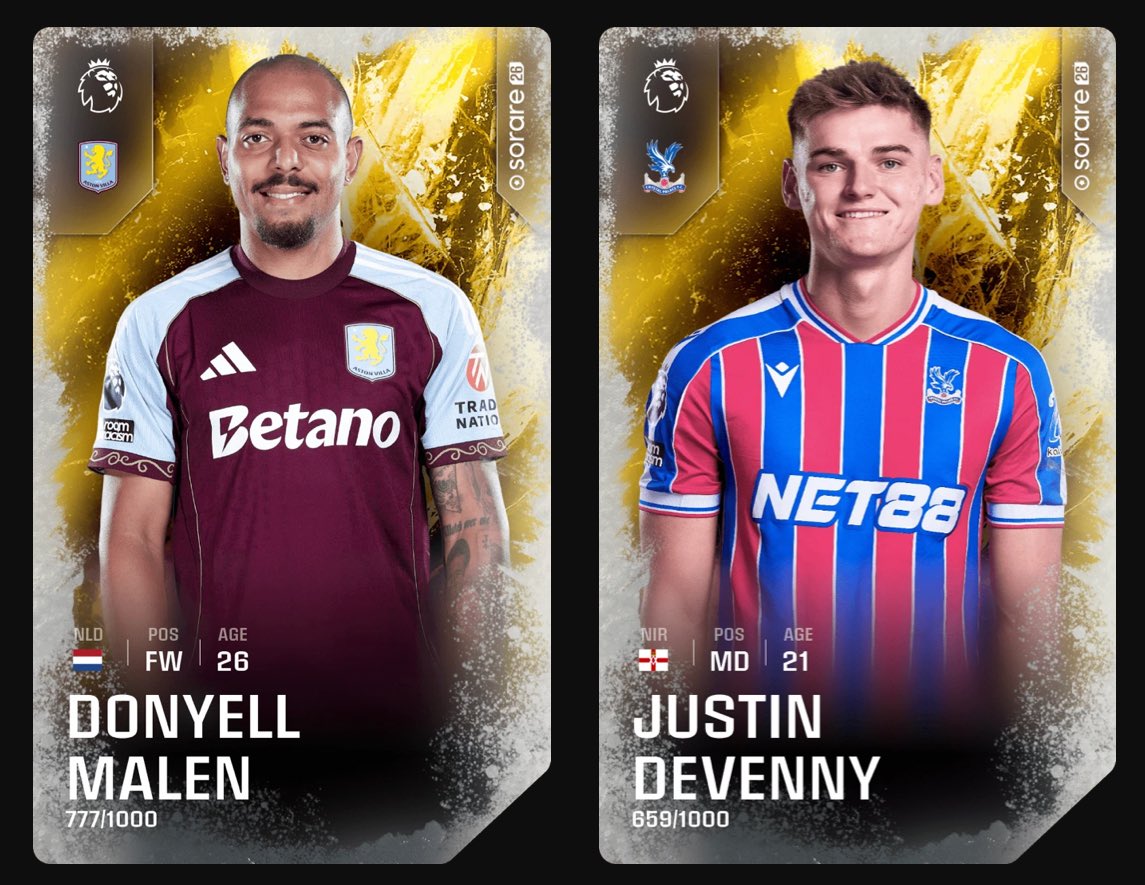 Day 23 &amp; 24🎅

If you want to win <a href="/Sorare/">Sorare</a> Winter edition Malen &amp; Devenny

🎯 Subscribe youtu.be/BZtSy5KpM-s
🎯 Follow
🎯 Re-Post 

Winner drawn Xmas day before the finally, GD Luck 🍀