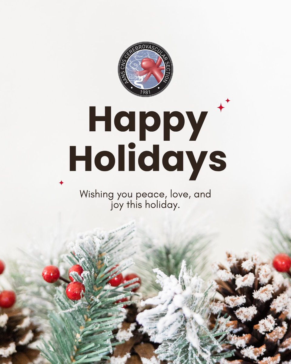 cvsection's tweet image. Thank you for your commitment to advancing cerebrovascular care and for the work you do every day to support patients and families.

Wishing you a peaceful, meaningful season as we head toward the end of the year.

#CVSection #Neurosurgery