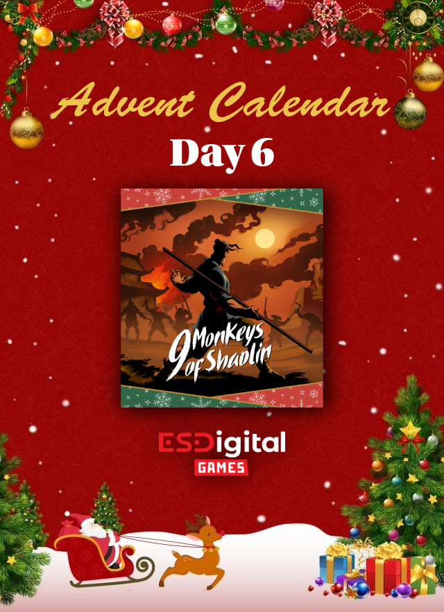 Ho-ho-ho! Santa has just dropped by🎅🎁 Day 6 of our Advent #Giveaway has a special festive treat!

6th day prize: a PC key for 9 Monkeys of Shaolin 🎮

• Follow <a href="/ESDigital_Games/">ESDigital Games</a>
• Like + RT
• Comment #9MonkeysOfShaolin

We’ll announce the winner on Dec 26. Good luck! 🎁✨