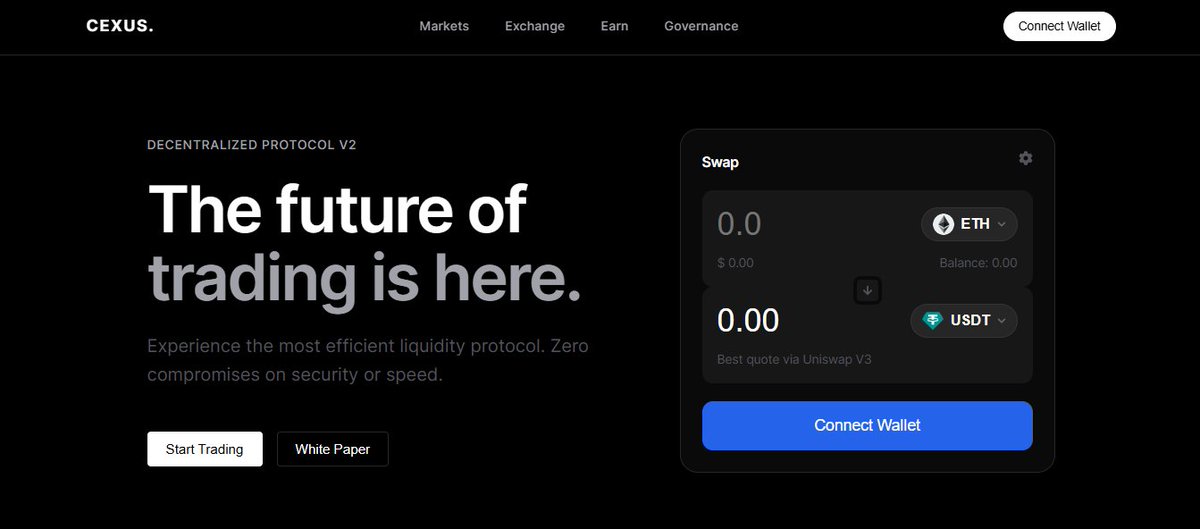 Cexus landing page is live 🔥
Built to clearly showcase the protocol, architecture, and vision , clean UI, modern design, and performance focused.
Shipping consistently 🚢
stack :
React/Vite
Wagmi / viem
Deployed on Vercel

Live Preview 👇
 cexus.vercel.app 

thoughts ?