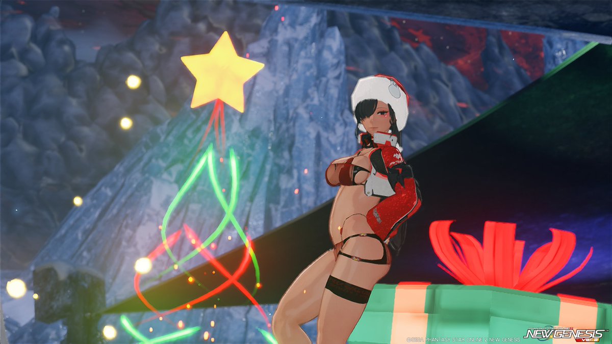 homura_PSO2_NGS's tweet photo. 今年はホログラムでメリークリスマス♪
さて、と仕事の時間だ！ https://t.co/uLpH5S6Ux1