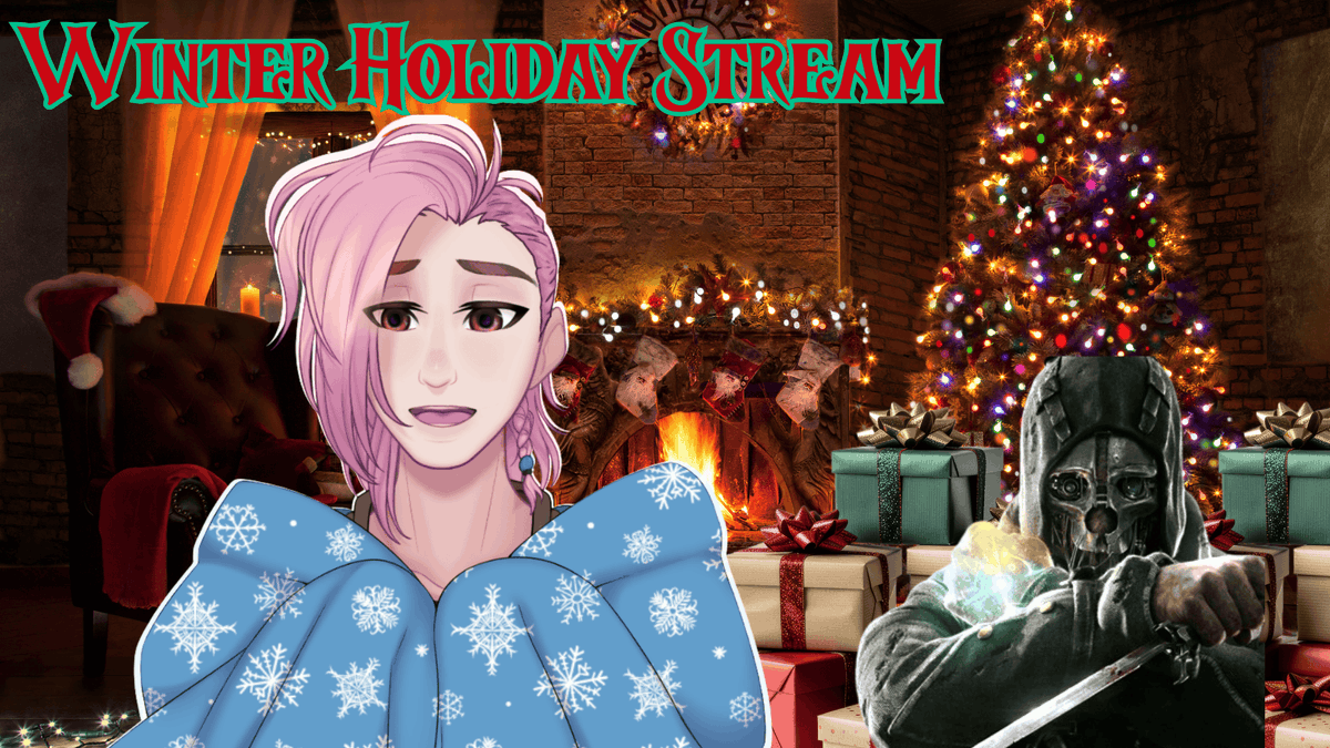 Sakutian's tweet photo. I tried out Dishonored for Christmas, as well as doing a little special on The Yule Cat. 
#vtuber #Dishonored #yulecat https://t.co/GqF15wdD6G