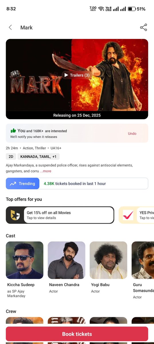 Varun__Tweets's tweet photo. 200+  FF/SO In Bangalore 🔥🔥
(Total Shows Given - 456)
#MarkTheFilm @KicchaSudeep
#MarkFDFS https://t.co/G9CZYFhymL